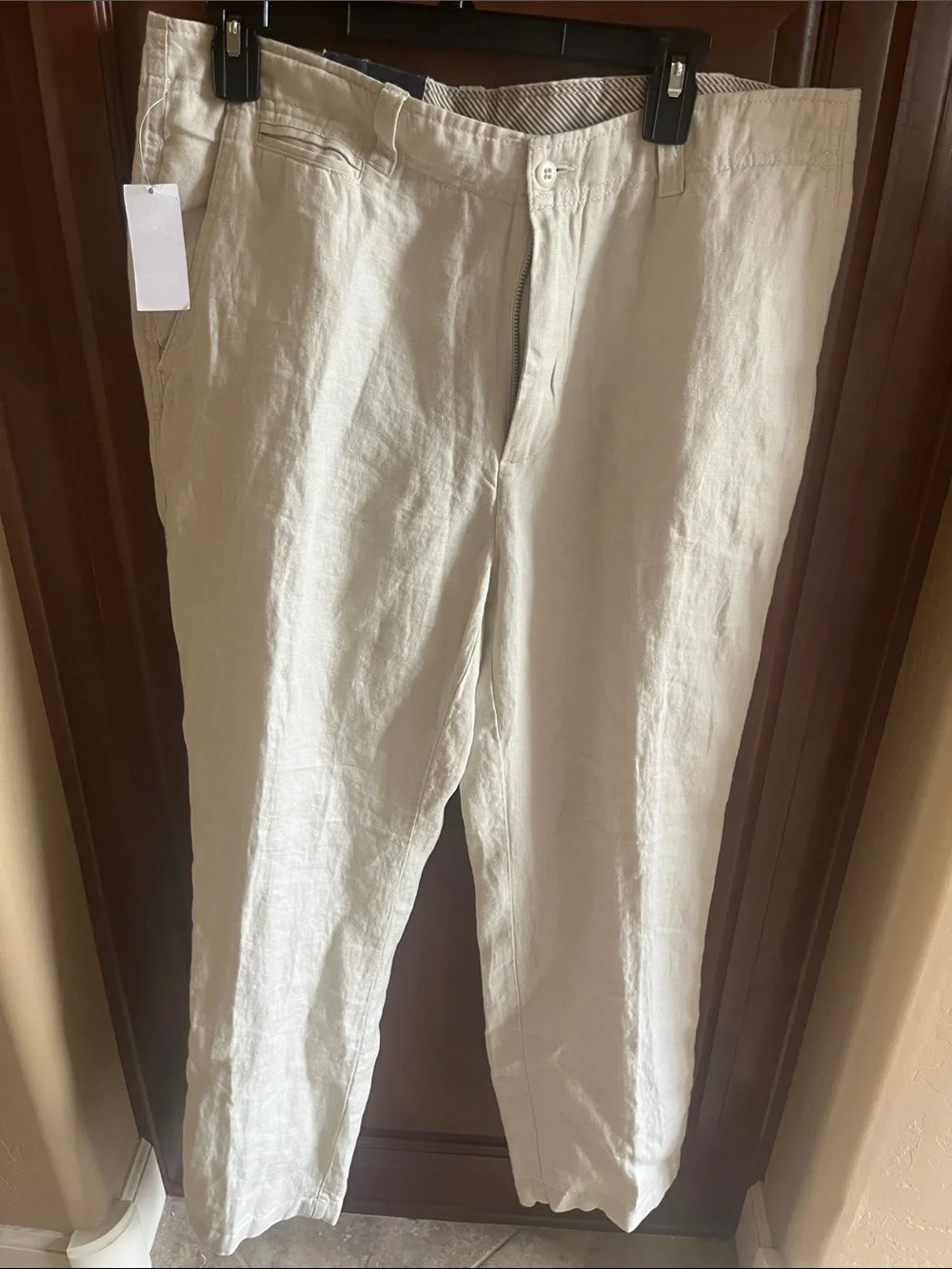 Cremieux men’s Linen Blend Casual Pants — Cream 34x30 new